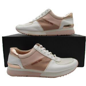 Michael Kors Shoes Womens Size 7.5 Pink Rose Gold Colorblock Sneakers AN21A 1P9